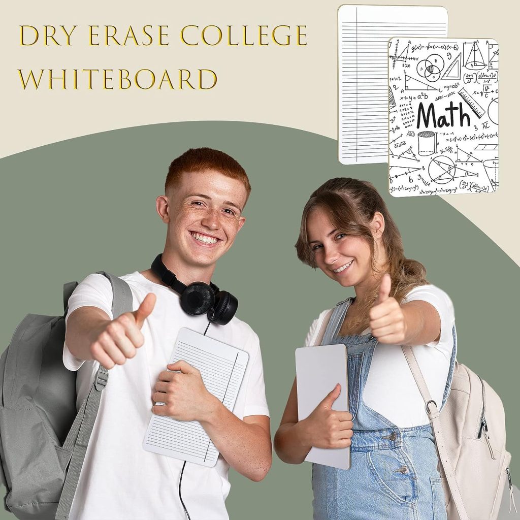 Outus 8 Pcs Dry Erase Notepad 9 x 12 Dry Erase Board Desktop Whiteboard Ruled Lined Board Reusable Dry Erase Notebook Lined White Board Blank Whiteboard on Reverse for School Office Supplies