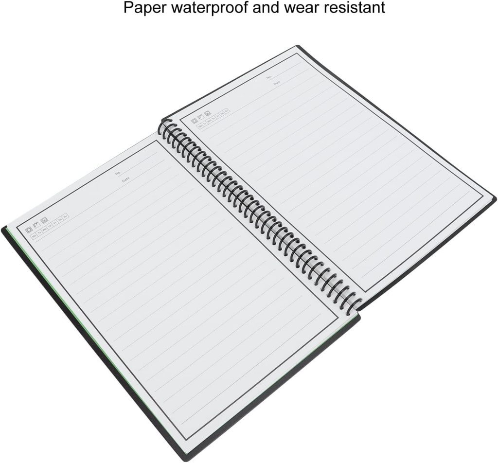 Zerodis Smart Reusable Notebook, A5 Erasable Waterproof PVC 7 Different Pages Wear Resistant Notepad Portable Erasable Journal Spiral Notepad for School Stationery